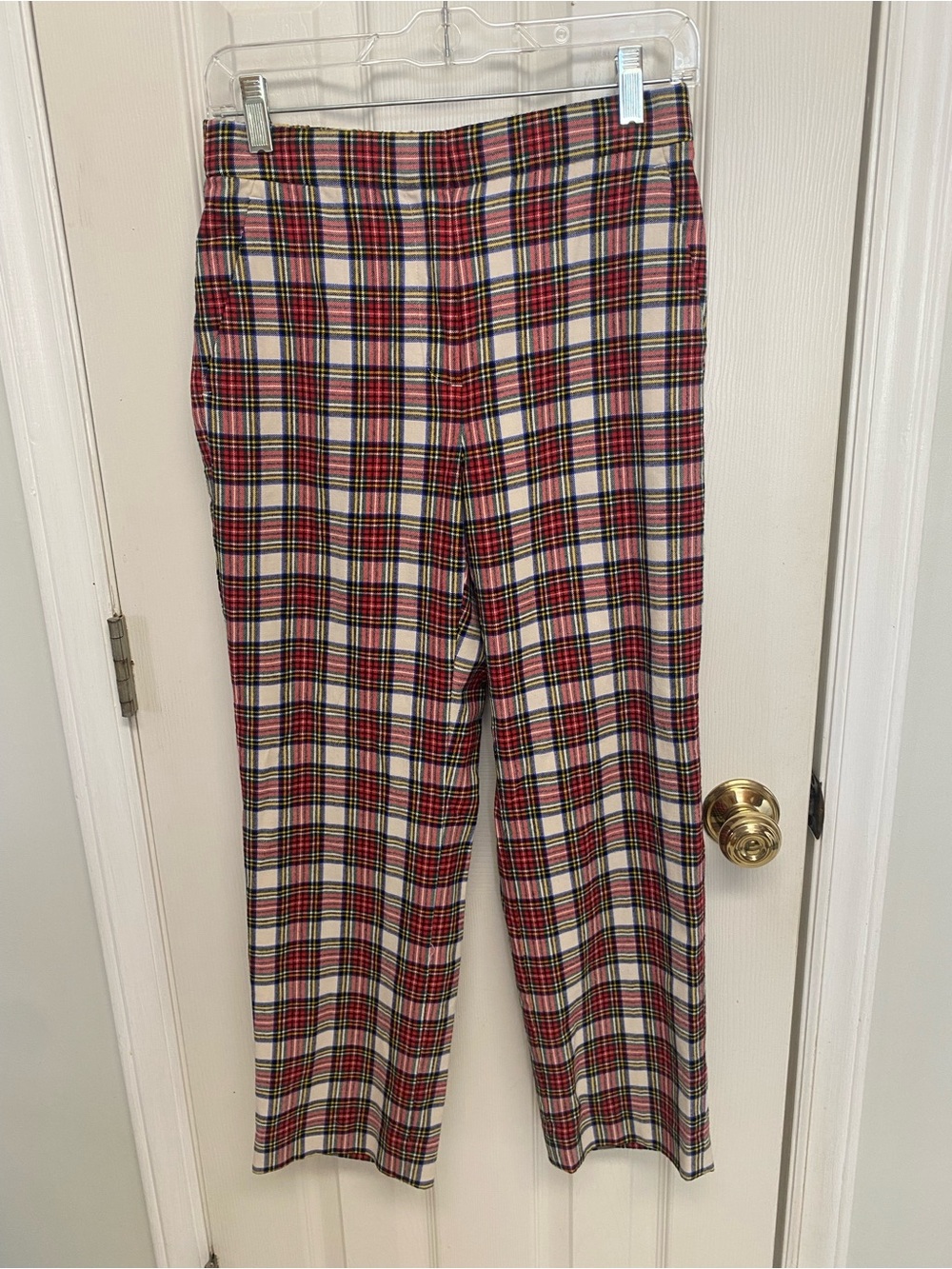 J.Crew
Pull-on Straight-Leg Bi-Stretch Wool Pant in Snowy Stewart Tartan